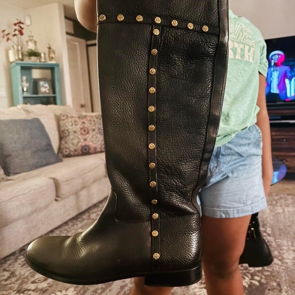 Tory Burch Authentic Mae Pebbled Leather Riding Boots Sz 7m - Picture 5 of 5